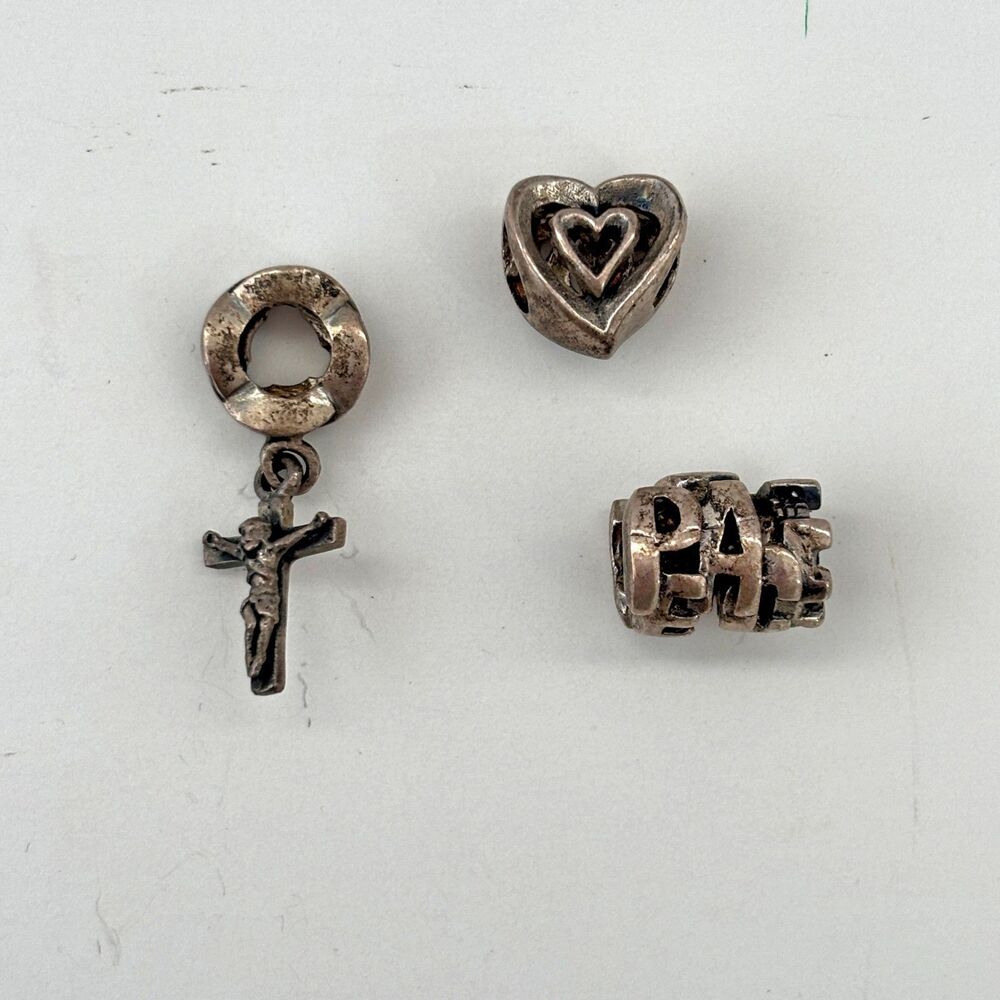 925 Sterling Silver Y2K Slide Bead Charms Boho Earthy Granola Cottage Indie